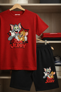 KIDS TOM AND JERRY PRINTED T-SHIRT AND SHORT SET