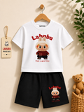 TRENDY LABUBU PRINTED T-SHIRT AND SHORT  SET