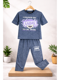 TRENDING ANIME Printed DENIM  T-shirt And Trouser Set
