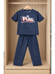 TRENDING NFL FLAG  Printed DENIM  T-shirt And Trouser Set