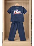 TRENDING NFL FLAG  Printed DENIM  T-shirt And Trouser Set