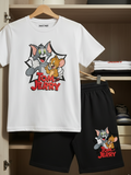 Tom & Jerry Boys’ Summer Set – Cartoon Printed T-Shirt & Shorts